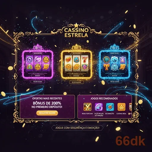 Ofertas especiais do cassino Estrela no site 66dk, destacando jogos e promoções.