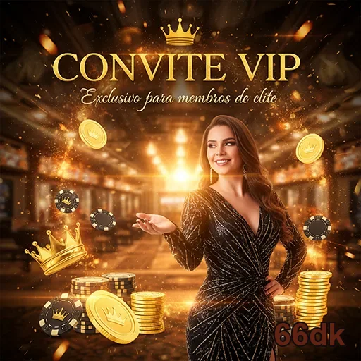 Convite VIP para evento especial do site 66dk, com design elegante e informações em destaque.